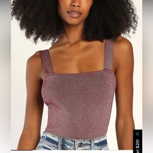 Lulus burgundy/gold bodysuit - S NWT